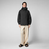 Women's Suki Hooded Rain Jacket in Black - All Save The Duck Products | Save The Duck