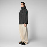 Women's Suki Hooded Rain Jacket in Black - WIND Collection | Save The Duck