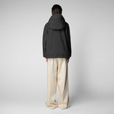 Women's Suki Hooded Rain Jacket in Black - Windy Wear | Save The Duck