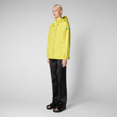 Women's Suki Hooded Rain Jacket in Starlight Yellow - All Save The Duck Products | Save The Duck