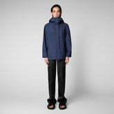 Women's Suki Hooded Rain Jacket in Navy Blue - WIND Collection | Save The Duck