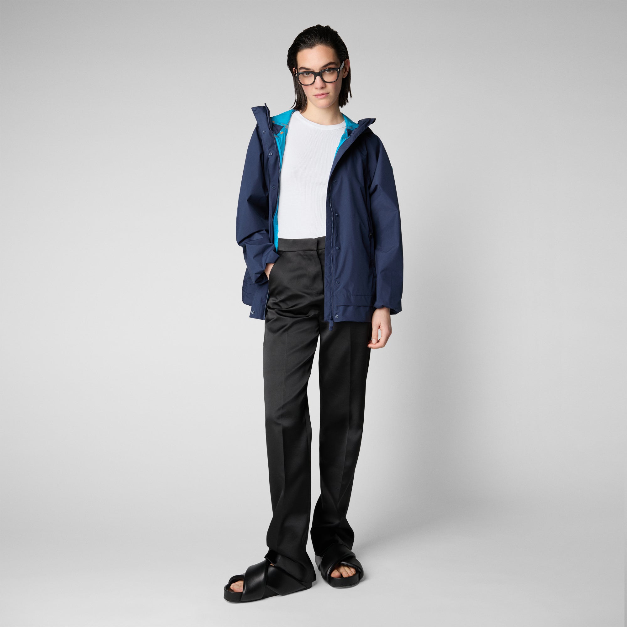 SUKI:SAVE THE DUCK WOMAN JACKET in WIND in Navy Blue - Save The Duck