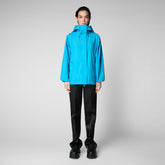 Women's Suki Hooded Rain Jacket in Neptune Blue - All Save The Duck Products | Save The Duck
