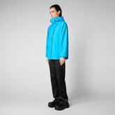 Women's Suki Hooded Rain Jacket in Neptune Blue - WIND Collection | Save The Duck