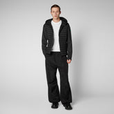 Men's Dare Hooded Sweater Jacket in Black | Save The Duck