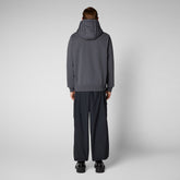 Men's Dare Hooded Sweater Jacket in Storm Grey - Men's Recycled | Save The Duck