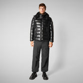 Men's Hooded Animal free Puffer Jacket Florian in Black - Mens' Fashion Collection | Save The Duck