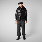 Men's Hooded Animal free Puffer Jacket Florian in Black - Mens' Fashion Collection | Save The Duck