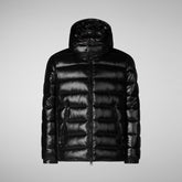 Men's Hooded Animal free Puffer Jacket Florian in Black | Save The Duck