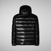 Man's Florian Hooded Puffer Jacket in Black | Save The Duck