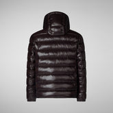 Man's Florian Hooded Puffer Jacket in Brown Black | Save The Duck