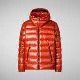 Men's Florian Hooded Animal free Puffer Jacket in Maple Orange | Save The Duck