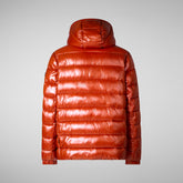 Men's Florian Hooded Animal free Puffer Jacket in Maple Orange | Save The Duck