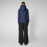 Women's Sael Hooded Jacket in Navy Blue - Recycled Collection | Save The Duck