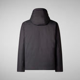 Men's animal free hooded jacket Barnaby in CHARCOAL GREY MELANGE | Save The Duck