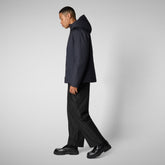 Men's animal free hooded jacket Barnaby in BLUE BLACK | Save The Duck