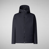 Man's animal free hooded jacket Barnaby in BLUE BLACK | Save The Duck