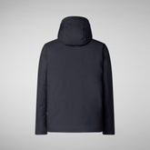 Man's animal free hooded jacket Barnaby in BLUE BLACK | Save The Duck