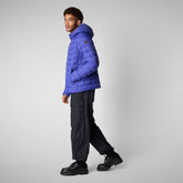 Men's animal free hooded Animal free Puffer jacket Hector in gentian blue - Icon's Men's Collection Outfit | Save The Duck