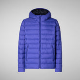 Men's animal free hooded Animal free Puffer jacket Hector in gentian blue | Save The Duck