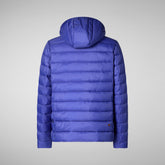 Men's animal free hooded Animal free Puffer jacket Hector in gentian blue | Save The Duck