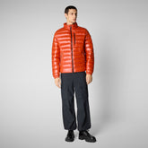 Men's animal free Puffer jacket Holden in maple orange - Fashion Man | Save The Duck