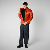 Men's animal free Puffer jacket Holden in maple orange | Save The Duck