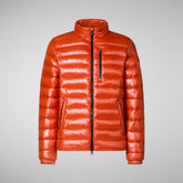 Man's animal free puffer jacket Holden in maple orange | Save The Duck