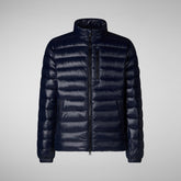 Man's animal free puffer jacket Holden in blue black | Save The Duck