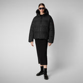 Women's animal free puffer jacket keri in black - Women's Animal-Free Puffer jackets | Save The Duck