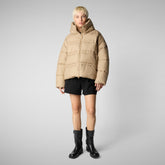 Women's animal free puffer jacket Keri in sturdust beige | Save The Duck