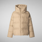 Women's animal free puffer jacket Keri in sturdust beige | Save The Duck