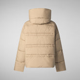 Women's animal free puffer jacket Keri in sturdust beige | Save The Duck