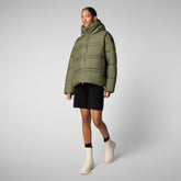 Women's animal free puffer jacket keri in sherwood green | Save The Duck