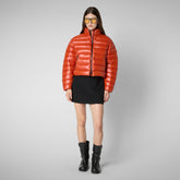 Woman's animal free puffer myra in maple orange | Save The Duck