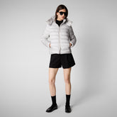 Women's animal free Puffer jacket Liana in fog grey - Women's Icons | Save The Duck