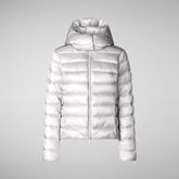 Woman's animal free puffer jacket Liana in fog grey | Save The Duck