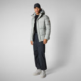 Man's animal free puffer jacket Bennet in wolf grey - Men's Icons | Save The Duck