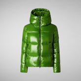 Woman's Biddy Hooded Puffer Jacket in Grass Green | Save The Duck