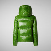 Woman's Biddy Hooded Puffer Jacket in Grass Green | Save The Duck