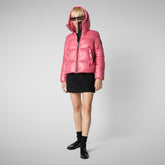 Woman's Biddy Hooded Puffer Jacket in Bloom Pink | Save The Duck