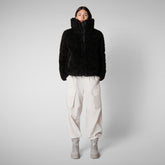 Women's Kennie Faux Fur Jacket in Black | Save The Duck