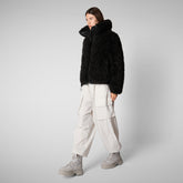 Doudoune en fausse fourrure Kennie pour femme en noir - Woman Faux Fur | Save The Duck