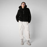 Women's Kennie Faux Fur Jacket in Black | Save The Duck