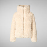 Woman's Faux Fur Jacket Kennie in Shore Beige | Save The Duck