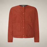 Women's Puffer Jacket Desi in Sienna Red - Animal-Free Puffer Jackets for Women | Save The Duck