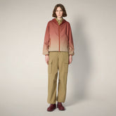 Women's Hooded Jacket Viv with Siena red gradient print - Woman's Jackets | Save The Duck