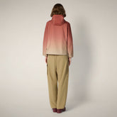 Women's Hooded Jacket Viv with Siena red gradient print - Woman's Jackets | Save The Duck