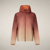 Women's Hooded Jacket Viv with Siena red gradient print - Woman's Jackets | Save The Duck