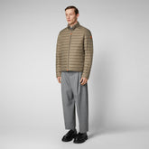 Men's Alexander Puffer Jacket in Soil Brown - Men's Icons | Save The Duck